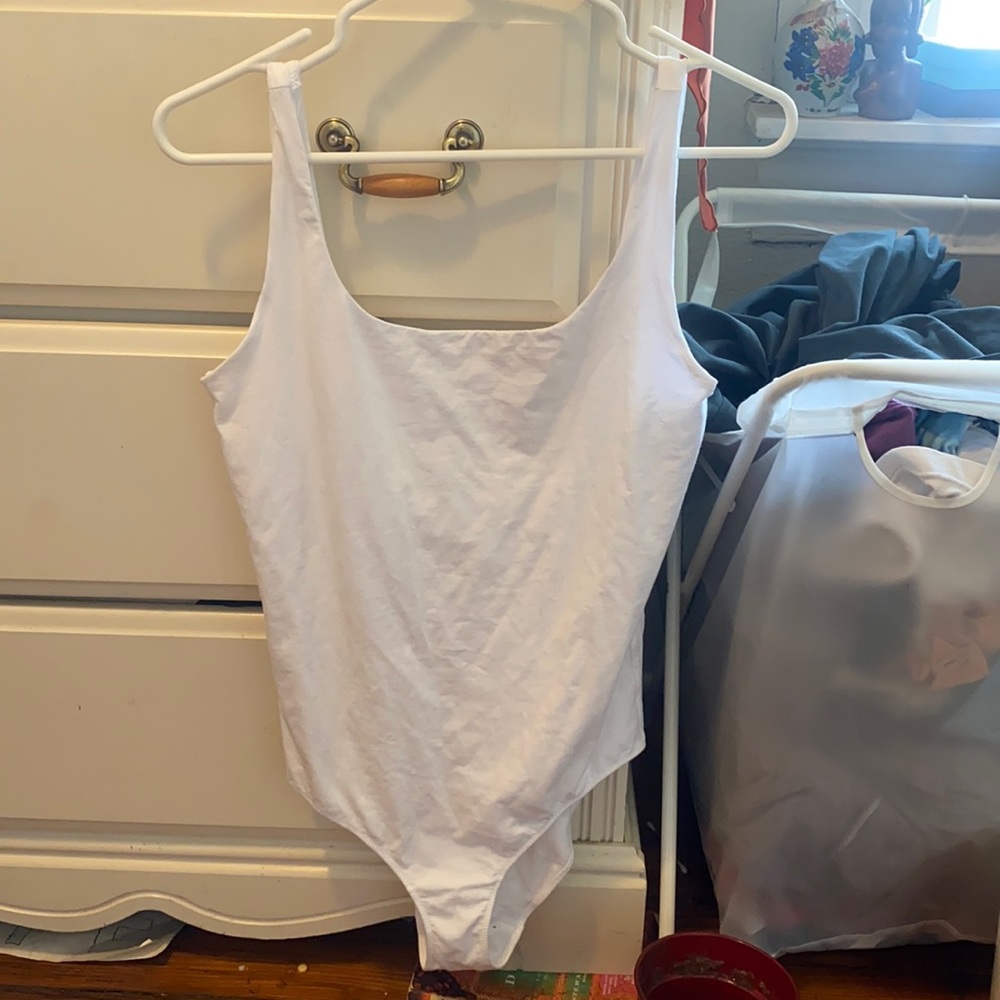White Everlane body suit